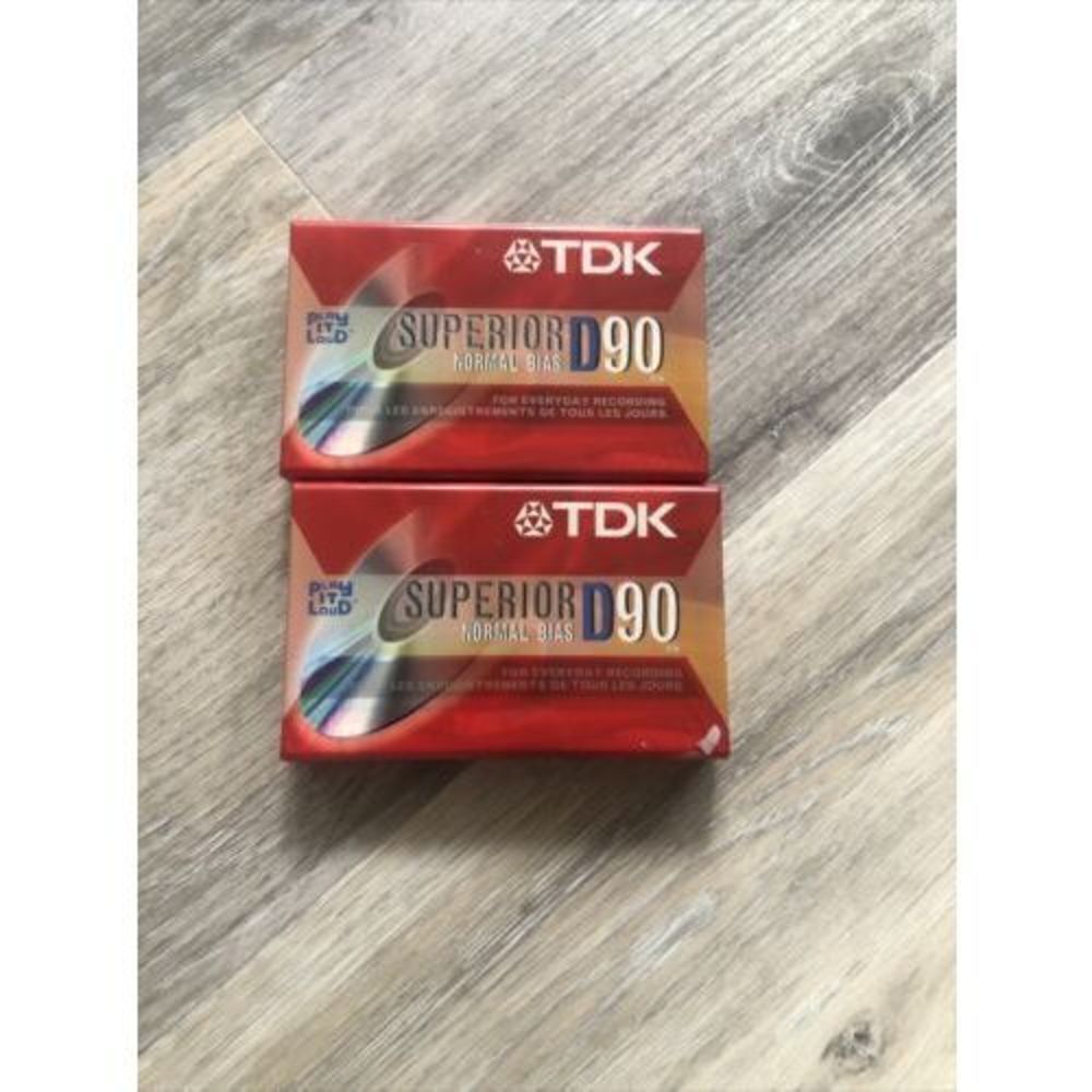 TDK Lot Of 2 Superior D90 Normal Bias Blank Cassette Tapes BRAND NEW SEALED